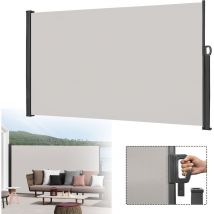 Hengmei - Celosías y paneles de ocultación 200x300cm Toldo lateral extensible, para balcón, terraza, jardín, exterior, gris