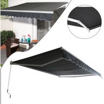 Toldos de exterior 300x250cm Toldo, Toldo de brazos articulados Toldo con manivela Toldo de terraza, Antracita HENGMEI
