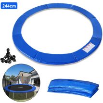 Hengmei - Cojines protectores para cama elástica Trampoline Board, Cubierta de marco acolchada a prueba de desgarros y duradera (12FT, Azul)