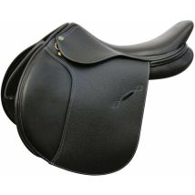 16,5 = 42 Cm, Nero: Henri De Rivel Selle D'Obstacle Classique En Cuir Avec Siège Profond