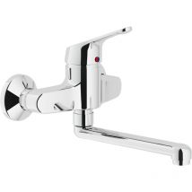 Hera Miscelatore Rubinetto Monocomando Lavello Parete, Finitura Cromo HE24115CR - Nobili