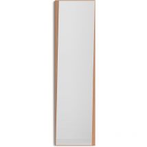 Herdasa - Espejo de pared asimétrico 167x46, collección Looker, en mdf chapado en haya, y lacado. Nogal claro