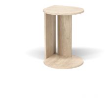 Herdasa - Table d'appoint, bout de canapé, modèle trèfle, en mélamine couleur chêne clair