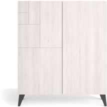 Zapatero en Melamina, modelo Malmo, 109x90x27, color Blanco Antic patas grafito - Herdasa