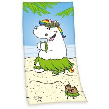 Strandtuch 75x150 Einhorn blau grün Kind Baumwolle H23