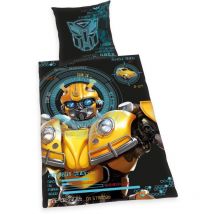 Herding TRANSFORMERS BUMBLEBEE Set di Biancheria da Letto Reversibile, Federa 80 x 80 cm, Copripiumino 135 x 200 cm, Cotone/Renforcé, Con cerniere di