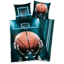 Herding - Literie en coton 135x200 Basketball Basketball 7844 avec une taie d'oreiller 80x80 H23