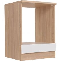 Herdumbauschrank Küchenschrank 60 cm Eiche Sägerau Weiß Merle Respekta