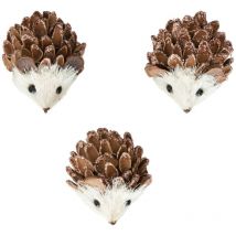 Decorazione per albero in legno riccio x3 marrone 7cm - Atmosphera créateur d'intérieur
