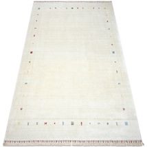 Heriz A0987C Teppich Rahmen Sahne - Bambusgarn, exklusiv, stilvoll beige 200x290 cm