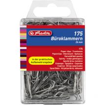 Herlitz - Büroklammer Brief- Aktenklammer 26 mm, 175 Stück, spitze Form Schreibwaren