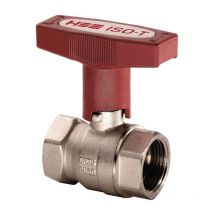 Hermann Schmidt Heizungs Kugelhahn 2' Messing vernickelt, mit verlängertem T-Griff, pn 40