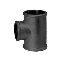 Temperguss 130 T-Stück 14130206 dn 15 x 10, 1/2' x 3/8', reduziert, ig/ig/ig, schwarz - Hermann Schmidt