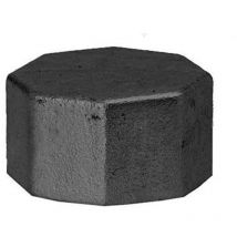 Temperguss 300 Kappe 14300010 dn 10, 3/8', kantig, schwarz - Hermann Schmidt