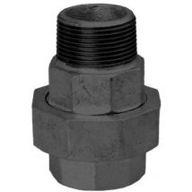 Hermann Schmidt Temperguss 331 Verschraubung 14331040 Dn 40, 1 1/2", Flach Dichtend, Ig/ag, Schwarz