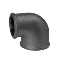 Temperguss 90 Red-Winkel 14090320 dn 32 x 20, 1 1/4' x 3/4', 90Grad, ig/ig, schwarz - Hermann Schmidt