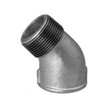 Hermann Schmidt Temperguss angle DN 50, 2", 45 degrés filetage intérieur/filetage extérieur, zingué