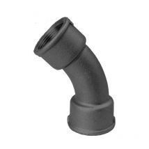Temperguss Bogen dn 40, 1 1/2' 45°, Innengewinde, schwarz - Hermann Schmidt