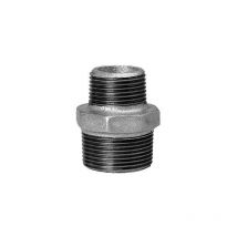 Hermann Schmidt Temperguss Doppelnippel 1 1/2" X 1 1/4" Aussengewinde, Verzinkt, Reduziert