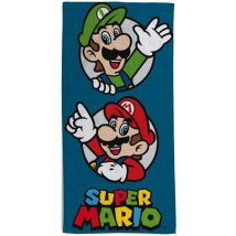 Telo Mare In Spugna Super Mario, 100% Cotone, 70x140, Leggero, Asciugatura Rapida, Ufficiale - Hermet