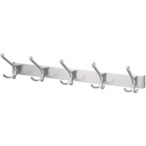 Asta porta cappelli 0822-0825 5 ganci A.96mm lm argento.anod.H.102mm Hermeta