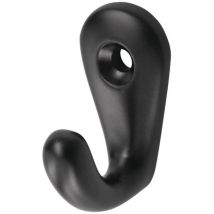 0557-70E Handtuchhaken 0557 1 Haken Höhe 36 mm Aluminium schwarz kunstst - Hermeta