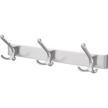 Hermeta - Huthakenleiste 0822-0823 3 Hak.A.96mm lm silberf.elox.H.102mm