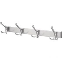 Hermeta - Huthakenleiste 0822-0824 4 Hak.A.96mm lm silberf.elox.H.102mm