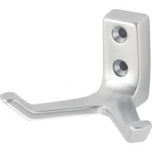 Mantelhaken 0033 zweifach Ausladung 55 mm Aluminium silberfarbig eloxiert Höhe 43 mm