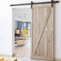 Axhup - 180cm Kit de Rieles Rodillo para Puerta Correderas Herraje para Granero Puerta de Madera Sliding Barn Door Hardware de Forma Plana