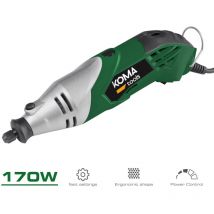 Mini herramienta multiusos rotativa 170W + 41 tipos de accesorio (190 piezas en total) 23,5x7cm Koma Tools