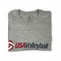 Befliesbare Duschwanne – Grau – 90 % Baumwolle, 10 % Polyester – Größe L – Herren-T-Shirt USA Volleyball