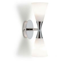 Herstal Harlekin - Applique 2 Light Up & Down Cromo, Bianco, E14