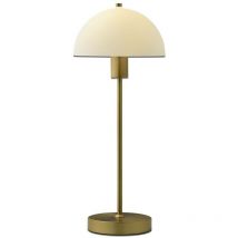 Herstal Vienda - 1 lampe de table en verre blanc, laiton, E14