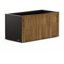 Jardinière Deco Planter 100x50x50 cm – Acier galvanisé noir – Bois thermisé – 250 L – Hestera Garden
