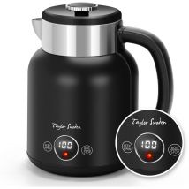 Taylor Swoden - Hervidor de Agua Retro de Toque Frío, Doble Pared de Acero Inoxidable, 2200W, 1.7L, Ajuste de Temperatura, Pantalla led con