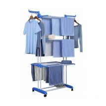 Herzberg - Séchoir multifonctions 20m d'étendage bleu HG8034-BLUE