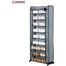Herzberg Hg-8076: Scarpiera Piccola A 9 Ripiani Grigio