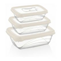Ensemble de boite de conservation 3 pièces ivoire Herzberg HGL764-IVR
