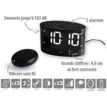 Réveil lumineux Hestec – Réveil vibrant Blanco – Alimentation électrique, Largeur, Longueur, Couleur de la lumière, Hauteur, Poids
