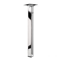 Hettich - Pata de mesa de centro cuadrada fija de acero cromado gris