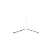System 900 Vorhangstange 900.34.10140 887 x 887 mm, 18 Vorhangringe, Edelstahl verchromt - Hewi