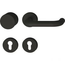 Hewi - Türbeschlag 111.23R/122.23 FH-Wechselgarnitur Türgriff für Innentür auf Rosette pz tiefschwarz