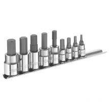 Hex Bit Socket Set of 9 1/4 & 3/8in Drive BRIE034802B