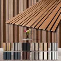 Akustikpaneele Holz Mila 278x60cm flexible Wandpaneele Kombipaneel 1,67 m² Wandpaneele mdf Akustikfilz: APM09 - Teak, 1 Paneel - 1.67m² - Hexim