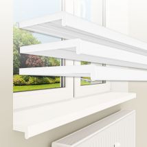 Hexim Fensterbank Bis 3 Meter Fensterbrett Weiß Matt Glanz Kunststoff Pvc Innen Din En 13501-1: 25cm - Matt, 220cm Lang
