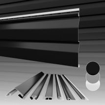 Siding Fassadenverkleidung Fassadenpaneele außen Außenwand wetterfest UV-beständig PVC-U:24 Paneele, Anthrazit - Hexim
