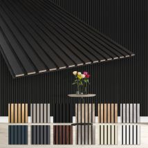 Lamellen Akustikpaneele 1,67 M² Flexible Wandpaneele 278x60cm Mdf Wandverkleidung Schalldämmend: Black Edition - Ap12, 6 Paneele - 10.02m² - Hexim