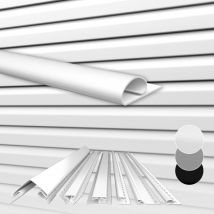 Bardage Anthracite Gris Blanc, Revêtement de Façade, pvc-u, Protection Visuelle, Résistant aux uv: Blanc, Profilé de finition - Hexim