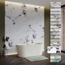Hexim Marmorplatten Optik 1-9 Stück 78x39cm Spc Granit Fliesen Steine Paneele Wand Innen Außen - A: 9 Stück, 2013b